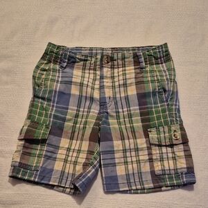 Janie and Jack boys 3T plaid adjustable waist cargo shorts 2008